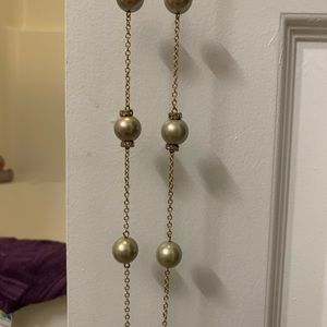 J. Crew Jewelry - EUC J crew long faux grey pearl goldtone necklace J. Crew Jewelry - EUC J crew long faux grey pearl goldtone necklace